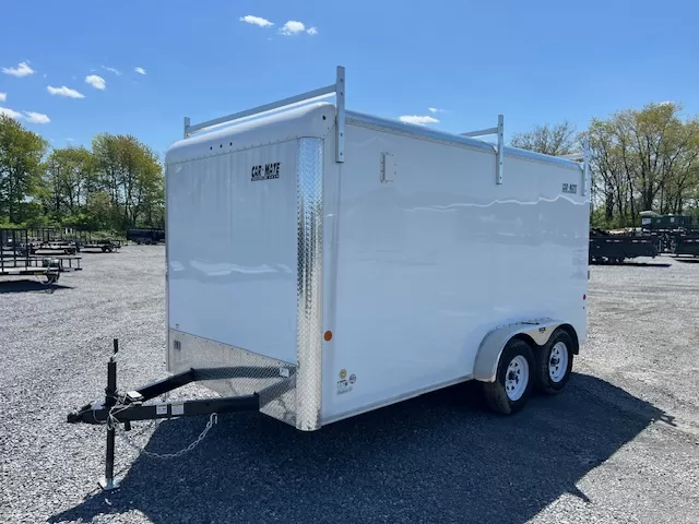 Car Mate 7 x 14 Enclosed Cargo Trailer Ladder Racks 1 Car Mate 7 x 14 Enclosed Cargo Trailer