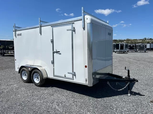 Car Mate 7 x 14 Enclosed Cargo Trailer Ladder Racks 5 Car Mate 7 x 14 Enclosed Cargo Trailer