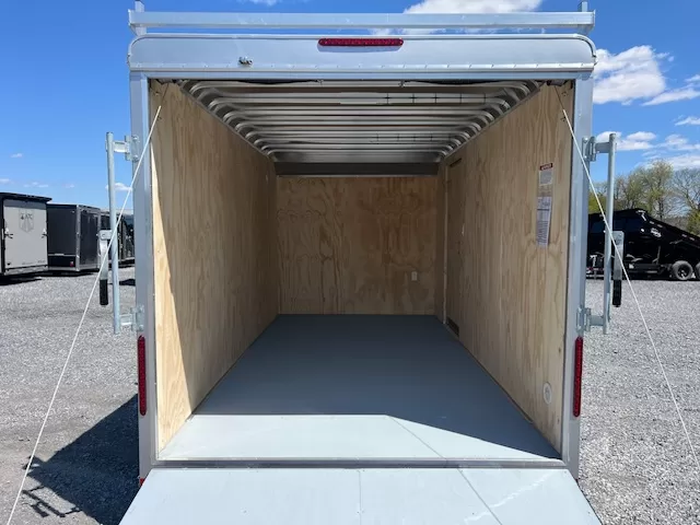 Car Mate 7 x 14 Enclosed Cargo Trailer Ladder Racks 3 Car Mate 7 x 14 Enclosed Cargo Trailer