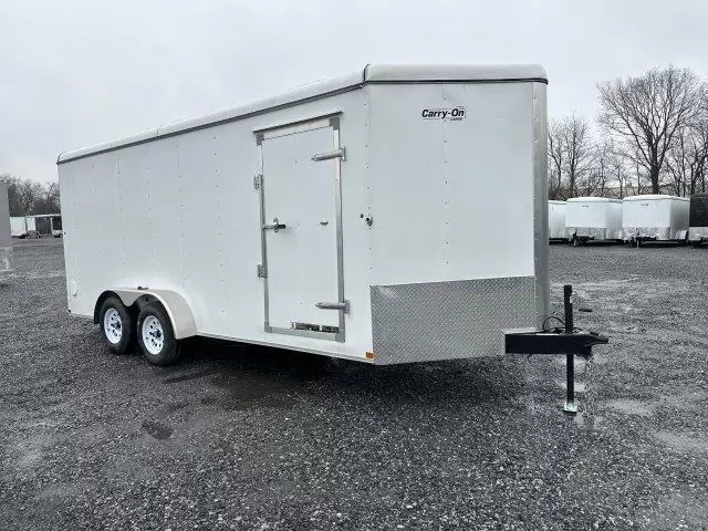 Carry On 7 x 18 Enclosed V-Nose Cargo Trailer – 6″ Added Height 1 Carry On 7 x 18 Enclosed V-Nose Cargo Trailer – 6″ Added Height