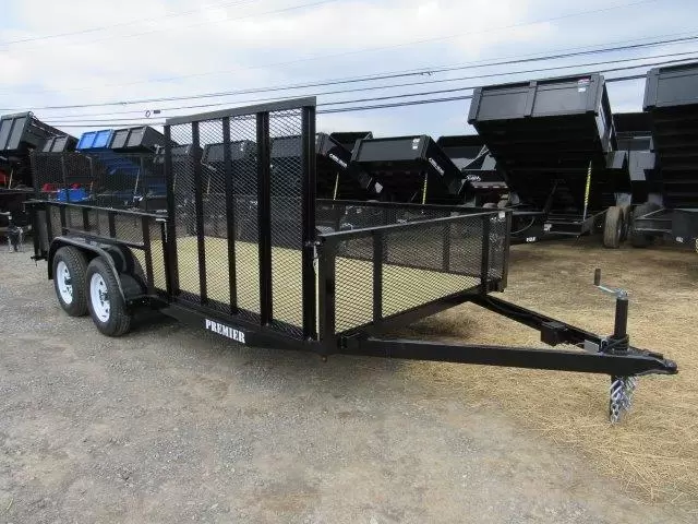 Premier 7 X 16 Landscape Utility Trailer – Mesh Sides & ATV Ramp