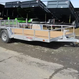Sport Haven 7×14 Aluminum Utility Trailer – Bi-Fold Ramp Gate