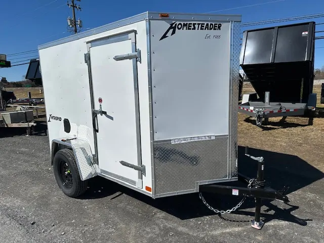 Homesteader 5 x 8 Enclosed V Nose Cargo Trailer Barn Doors 4 Homesteader 5 x 8 Enclosed V Nose Cargo Trailer Barn Doors - Image 4