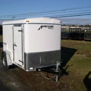 Homesteader 5 x 8 Enclosed Trailer – Single Rear & Side Door